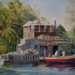 Along the Nile 16"x22" watercolor