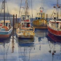 Evening in the Harbor 10"x14' watercolor 