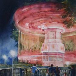 NIght at the Carnival 20"x30" watercolor