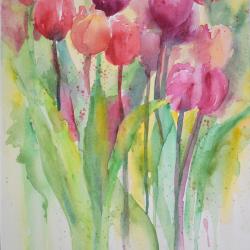 Tulips 11"x14" watercolor
